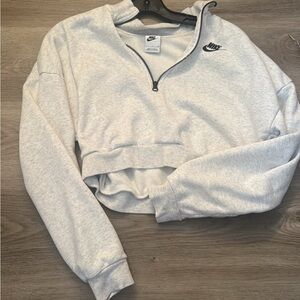 Nike Gray Cropped Hoodie